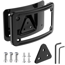3148 Black 3 Hole Curved Laydown License Plate Mount Bracket W/Frame, for All Davidson Model VTX1800R/S/T
