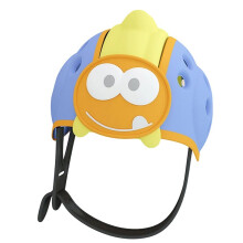 Baby-Kopfschutz, Weicher Sicherheitshut für Kleinkinder zum Krabbeln und Laufen, Stoßfest, Atmungsaktiv, Verstellbar, Gelb + Blau