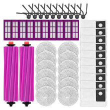 Brosse Latérale Principale, Lingettes, Filtres et Sacs à Poussière pour Aspirateur Robot Autovideur pour J15 Evo Ultra (44 Pièces)