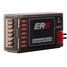 ER6 2.4GHz ELRS PWM Receiver 6CH 100mw CRSF ExpressLRS RX with Voltage Telemetry for RC FPV Fixed Wing Drone
