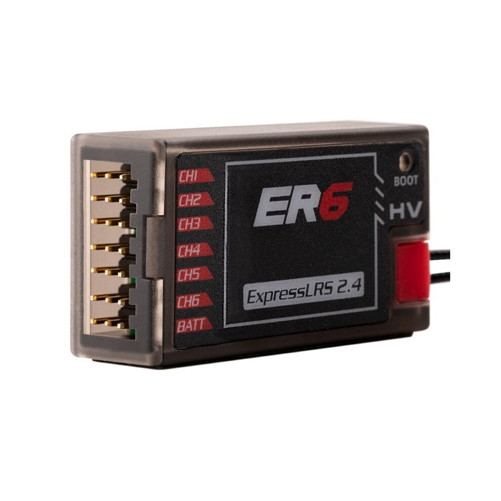 Er6 2.4Ghz Elrs Pwm Receiver 6Ch 100Mw Crsf Expresslrs Rx With Voltage Telemetry For Rc Fpv Fixed Wing Drone 6031771409482