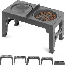 Elevated Dog Bowls,with Water Bowl And Slow Food Dog Bowl,adjustable Shelf Height,201 Stainless Steel, Strong And Durable,suitable for Small And Mediu