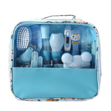 Baby care set | 13-piece baby care products | Baby care set initial equipment | Nail and Nose Care with Bag with Handbag Blue