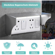 Socket Rain Cover Stainless Steel 24.5x12x12cm Cover Socket Outdoor Doorbell Rain Cover Weather Protection Metal Cover