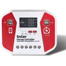 Solar Charge Controller 100A 12V 24V 48V Auto PV Regulator with LCD Display 4 USB for Lead Acid Li