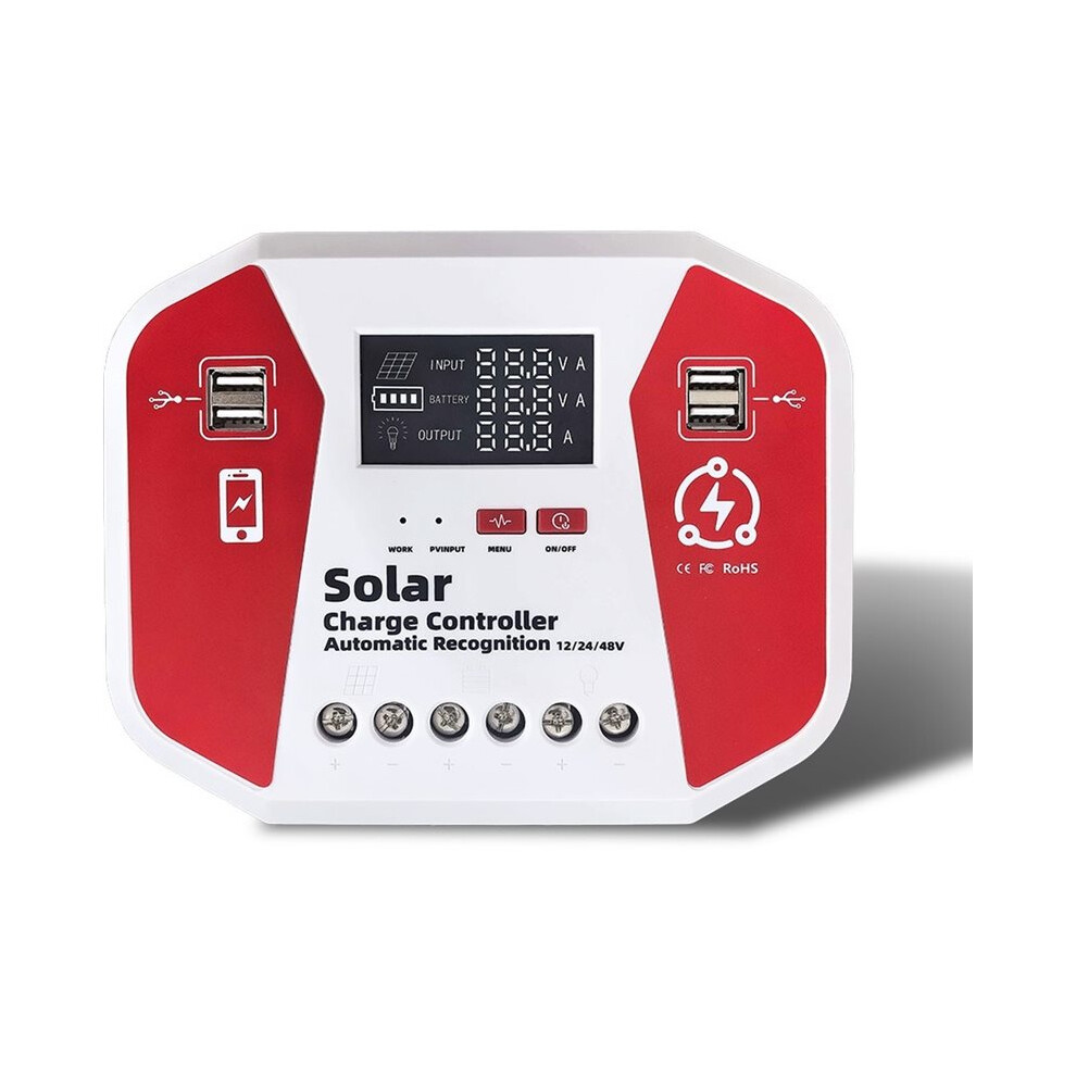 Solar Charge Controller 100A 12V 24V 48V Auto Pv Regulator With Lcd Display 4 Usb For Lead Acid Li 4711299504570