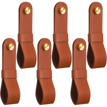 6 Pcs Leather Curtain Rod Holders PU Leather Curtain Rod Bracket, Boho Pole Hanger Hook for Towel Oar Home Wall Display