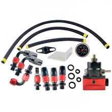 Kit Regulador de Pressão de Combustível EFI com Manômetro AN6-6AN, Kit de Conectores Universais Ajustáveis para Mangueiras de Combustível