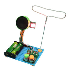 DIY Retro FM Radio Kit No Solder STEM Electronic Project Sound Activated LED Student Science Experiment Kit with Lamp
