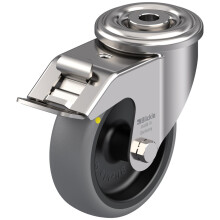 100mm stainless steel swivel/brake castor with grey electrically conductive ther