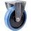 Parnells 200mm stainless steel fixed castor with blue elastic rubber on nylon centre whee 1
