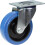 Parnells 200mm swivel castor with blue elastic rubber on nylon centre wheel 1