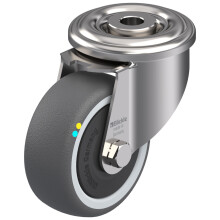 80mm stainless steel swivel castor with grey electrically conductive thermoplast
