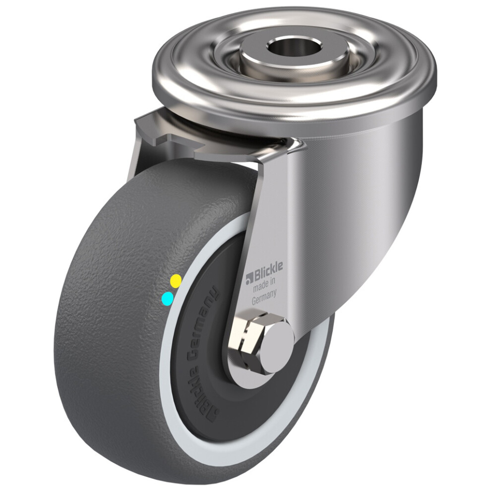 Parnells 80Mm Stainless Steel Swivel Castor With Grey Electrically Conductive Thermoplast