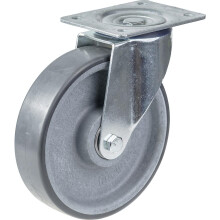 160mm swivel castor with grey electrically conductive thermoplastic polyurethane
