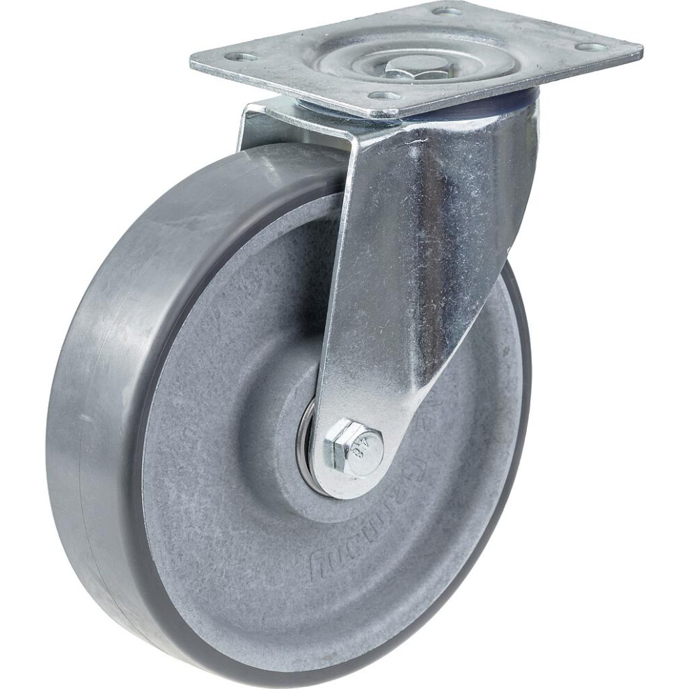 Parnells 160Mm Swivel Castor With Grey Electrically Conductive Thermoplastic Polyurethane