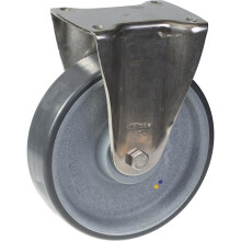 160mm stainless steel fixed castor with grey electrically conductive thermoplast