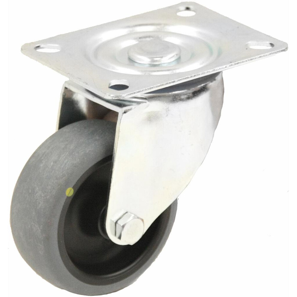 125Mm Swivel Castor With Grey Electrically Conductive Thermoplastic Rubber On Po 5056116804716
