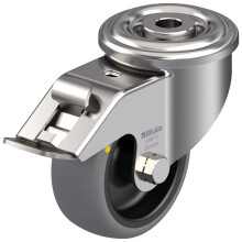 80mm stainless steel swivel/brake castor with grey electrically conductive therm