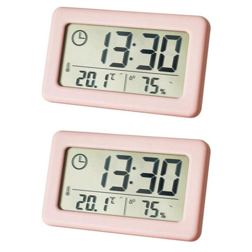 2X LED Digital Clock Electronic Digital Screen Desktop Clock for Home Office Backlight Snooze Data Calendar Clocks - 1