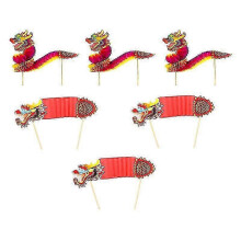 2025 6 Pcs Chinese Dragon Paper Puppets Dragon Puppets Diy Chinese New Year Decoration