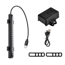 Lampka Tylna Rowerowa RGB Flowing Bike 1200 MAh, Akumulatorowa, Wodoodporna IPX4, do Montażu na Szynie Siodła w Nocy, na Sztycy Siodła