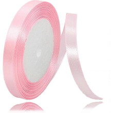 Blush Pink Ribbon 3/8 Inch x 25 Yards, Satin Fabric Silk Ribbon for Gift Wrapping, Hair Bows Making, Floral Bouquets, Wreaths, DIY Sewing Projects, We