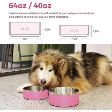 Dog Bowls,Stainless Steel Dog Bowls for Large Dogs,Dog Food Water Bowls with Non Slip Rubber Bottom,Pet Feeding Bowl,Double Wall Insulated,Rustproof(6