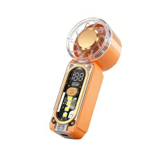 Portable Handheld Fan 100 Speed Adjustable Pocket Fan with Digital Display and Light,Outdoor Cooling Fan for Travel