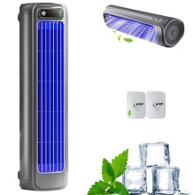 Draagbare miniventilator met oplaadbare accu, led-display, 100 snelheden, energiezuinige en stille koeling voor bureau, auto en onderweg