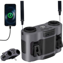 Mini ventilateur turbo portable rechargeable avec vitesse réglable, écran LED, batterie intégrée, pour voyage et camping, léger et silencieux