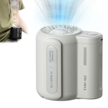 Ventilatore portatile ricaricabile con display LED, da collo, mano, scrivania e cintura, 5 velocità, mini ventilatore con power bank e clip, compatto