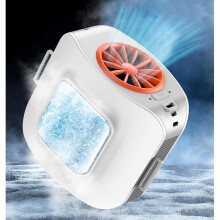 Ventilatore portatile mini arancione con batteria da 4000 mAh, clip in silicone e supporto da tavolo per uso personale e ufficio