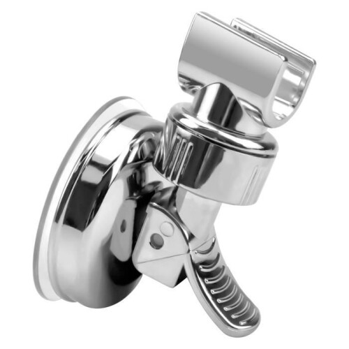 Shower Head Holder with 360 Suction Cup, Adjustable Chrome Silver Wall Mount for Bathroom Use