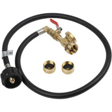 Propane Refill Adapter Hose with Pressure Gauge and Control Valve for Connector Brass LP Gas Tank Refill Kit