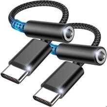 Adaptér 3,5 mm pre slúchadlá USB-C s DAC a Hi-Fi zvukom, sada 2 kusy