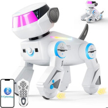 Cane robot interattivo con luci LED multicolori, programmabile, giocattolo educativo STEM per bambini dai 3 anni in su