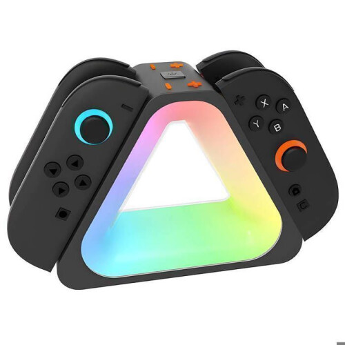 Σταθμός φόρτισης συμβατός με Switch 2, με φώτα RGB, καλώδιο Type-C και γρήγορη φόρτιση