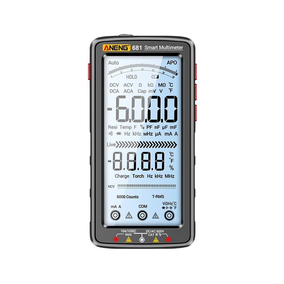 Aneng Full-Screen Rechargeable Digital High-Precision Automatic Range Anti-Burning Multimeter For Electricians 6033228906704