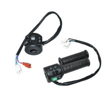 Gashendel met Drie Versnellingen/Achteruit/Parkeerfunctie/Claxon/Verlichting voor E-Scooter, Motorfiets of Bromfiets