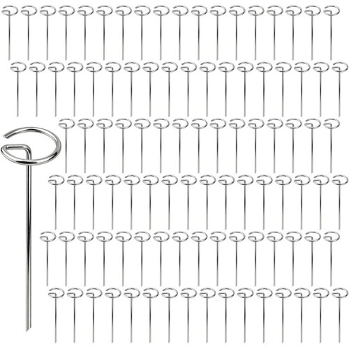100 Grampos de Paisagismo de 15 cm (6 Polegadas), Estacas Galvanizadas para Jardim, Gramado e Cobertura de Plantas