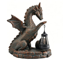 Statue di Drago Solare per Giardino, Decorazione per Esterni con Luci A LED, per Prato, Patio, Balcone, Decorazione Artistica, Regalo e Ornamento da