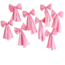 8-Teiliges Set Rosa Schleifendekoration, Riesige Rosa Schleife, 85 X 50 cm, Vorgebundene Schleifendekoration für Hochzeiten, Geburtstage, Brautpartys