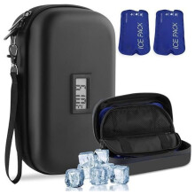 Große Kühltasche für Insulin - Reisekoffer mit Temperaturanzeige für Diabetesbedarf und Medikamentenaufbewahrung