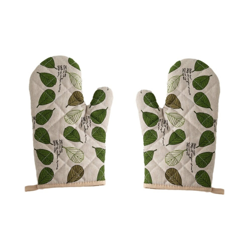 Saudism Thickened Oven Gloves Set, Anti-Scalding, Simple Cotton And Hemp, Microwave Oven Glove, Baking, Cooking, Kitchen