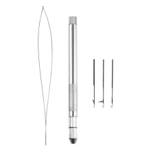 Hair Extension Tools 3 Knitting Hook Needles+1 Holder+1 Pulling Needle Loop Threader Ventilating Holder and Needles Kit