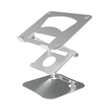 Aluminiumlegering Koelende Laptopstandaard Opvouwbare Dubbellaagse Laptopstandaard voor voor Computer Zilver