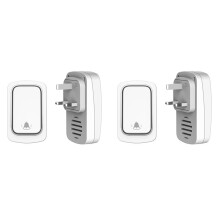 2X Self Powered Wireless DoorBell No Battery Waterproof Door Bell Chime Ring Elderly Caller DoorBell UK PLUG