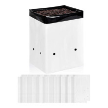 Paquete de 50 Bolsas de Cultivo de 5 Galones en  y Negro con Forma de Panda para Plantas, Plántulas y Enraizamiento, Forma Cuadrada