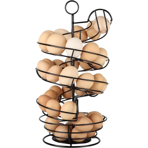 New Kitchen Egg Rack, Spiral Egg Basket Made of Iron for Practical Use, Egg Storage Rack, Household Sorting Rack Storage